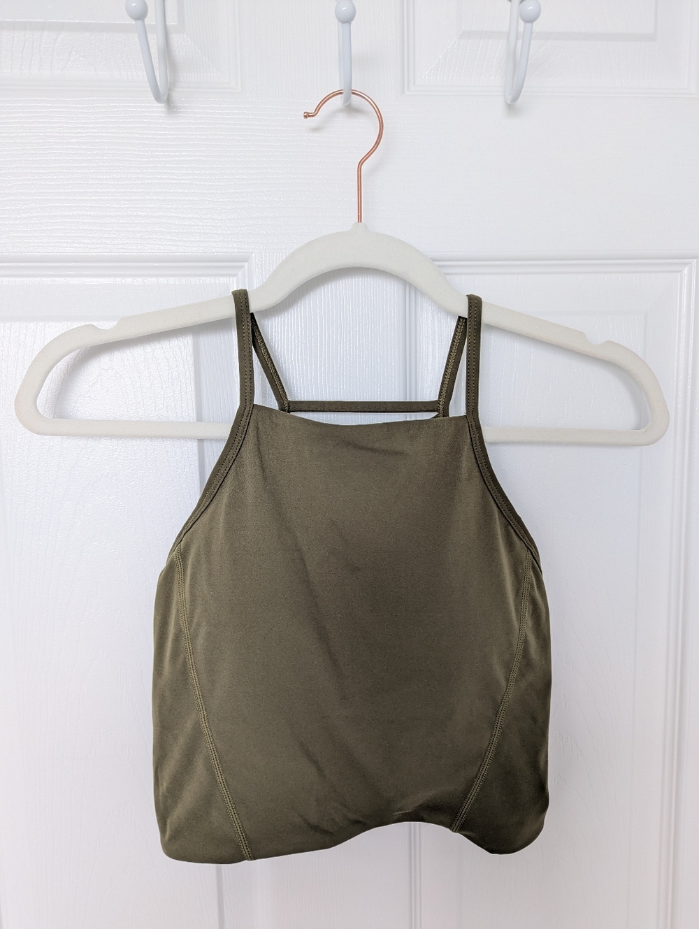 BuffBunny 'Ivy' Strappy Olive Green Padded Workout Crop Top / Sports Bra